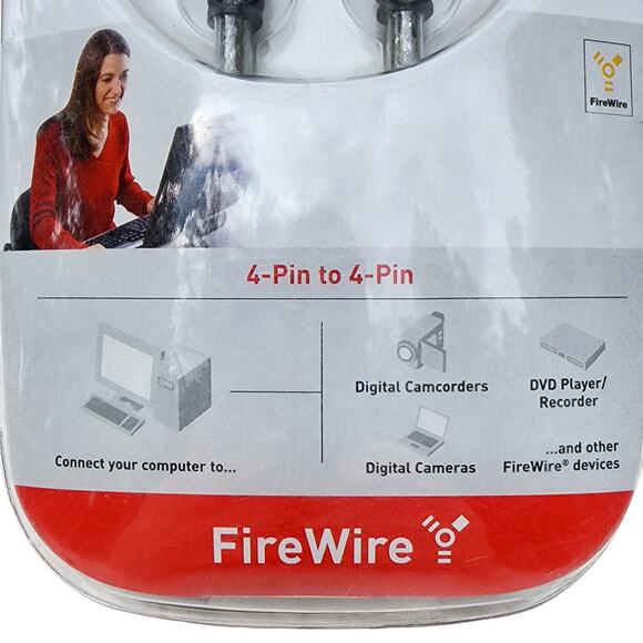 Belkin 4-pin to 4-pin Cable 6 feet Connect Firewire Device to Computer - Picture 5 of 7